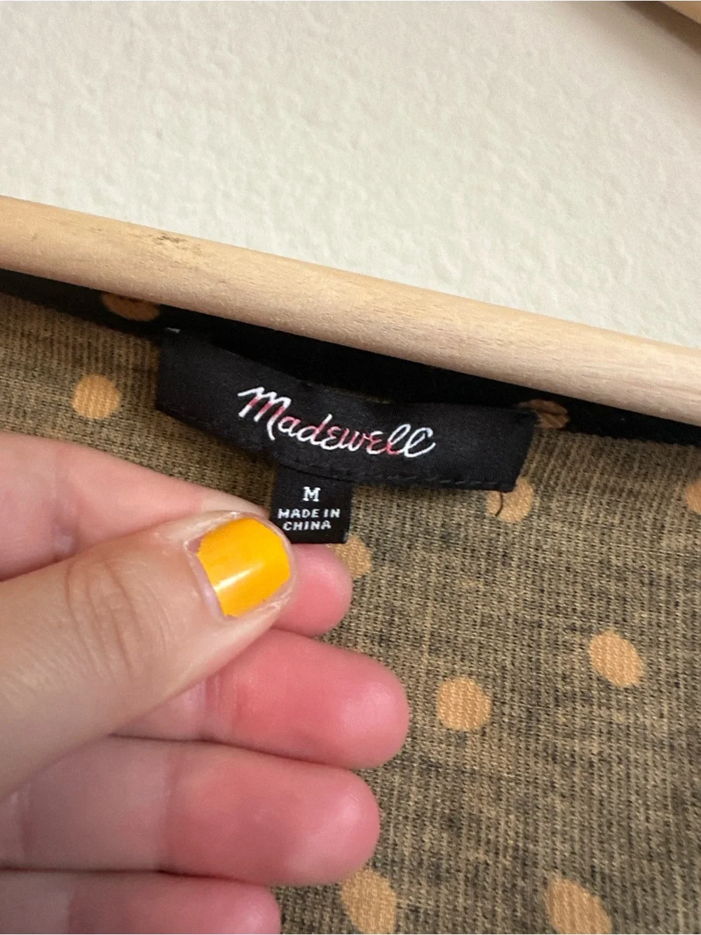 Madewell Corduroy Polka Dot Wrap Top